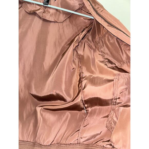 Mens Small Flight Bomber Jacket Lightweight Coat Forever 21 Pink Valentines Day - Picture 5 of 6